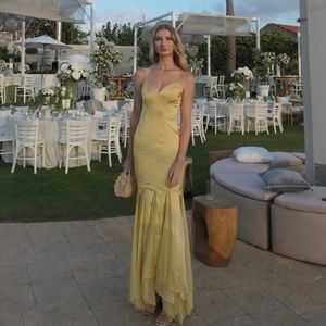 Stolen Stores / Onarins Ms. Godet Maxi Slip Dress Yellow